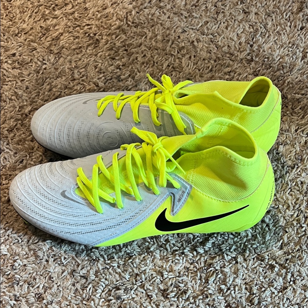 Nike Bright Yellow and Gray Soccer Cleats